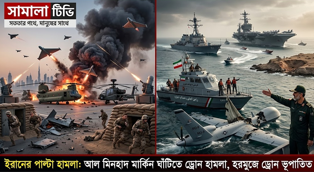 ইরানের পাল্টা হামলায় উত্তেজনা তীব্র, মার্কিন ঘাঁটি ও হরমুজ ঘিরে নতুন সংকট